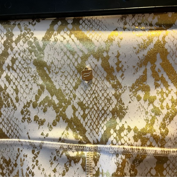 Fabletics Gold and White Snake Pattern Leggings - Picture 13 of 13